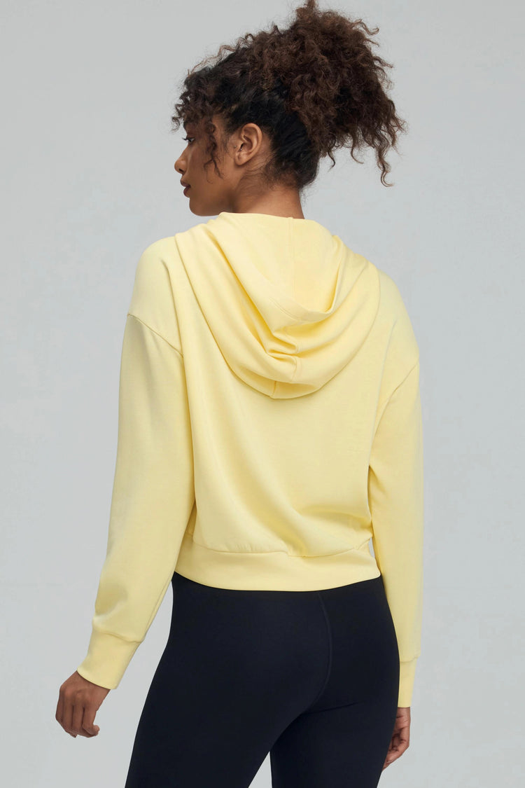 The Crossover Hem Hoodie - Lemon Custard