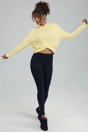 The Crossover Hem Hoodie - Lemon Custard