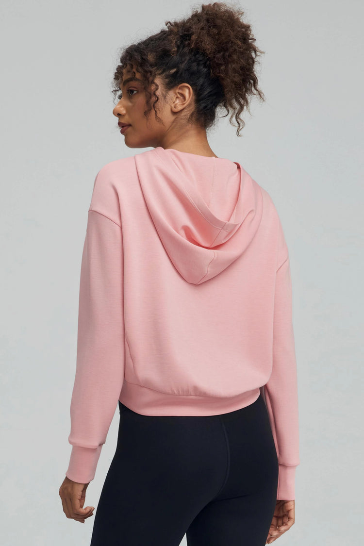 The Crossover Hem Hoodie - Ballet Pink