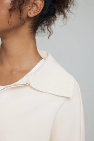 The Zip-Front Knit Jacket - Soft Sand