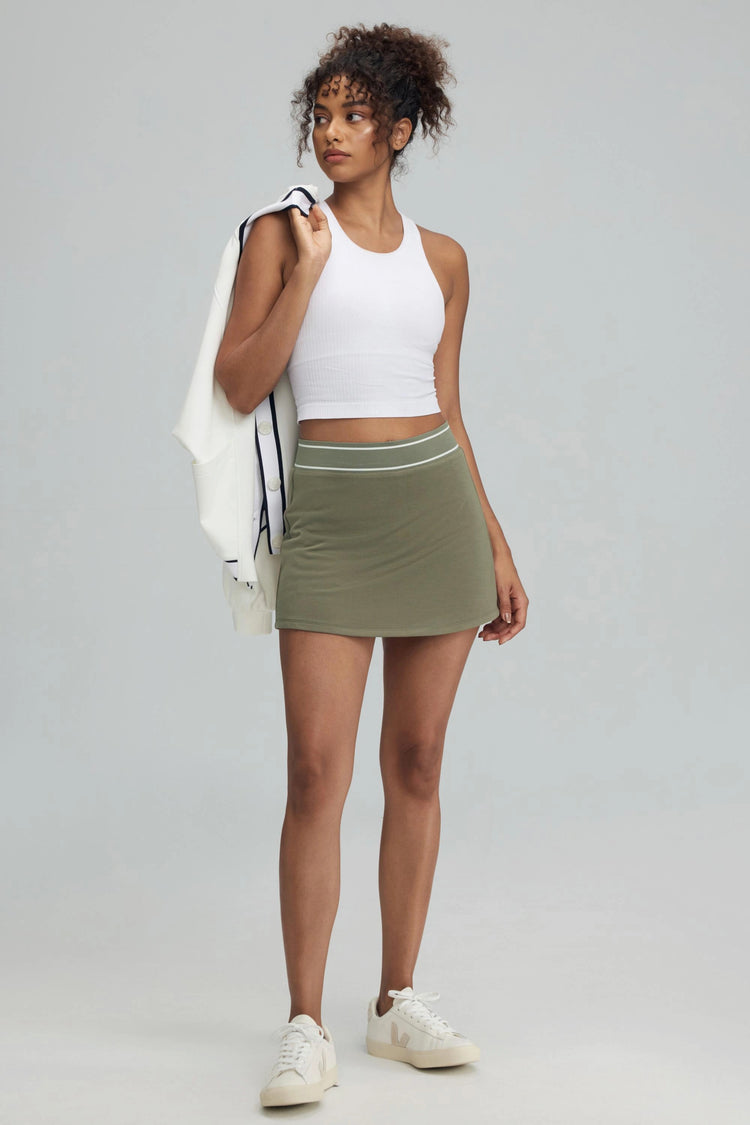 The Performance Skort - Olive Taupe