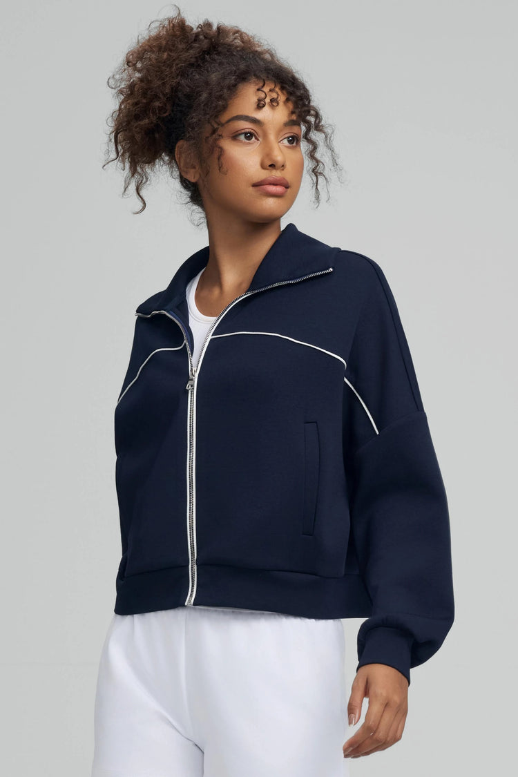 The Refined Track Jacket - Midnight Navy