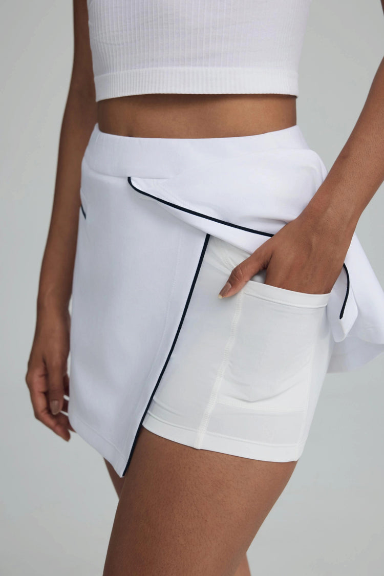 The Wrap Front Skort - Crisp White