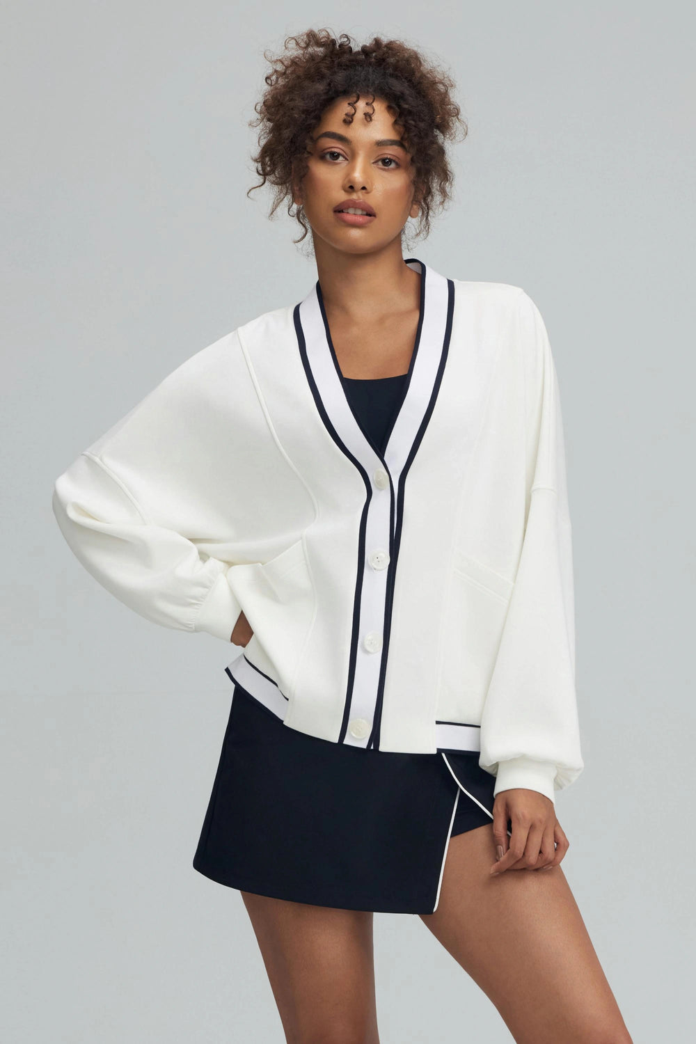 The Tailored Sports Cardigan - Soft Ivory
