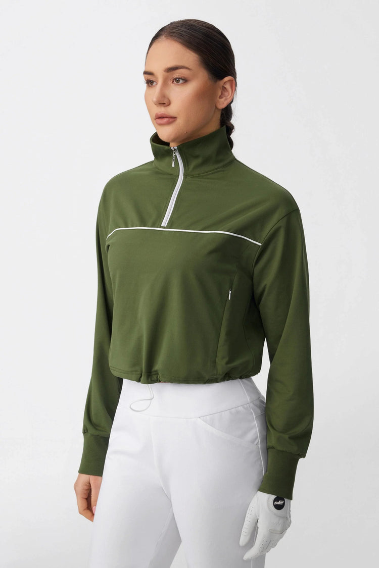 Modern Performance Half-Zip - Olive Green