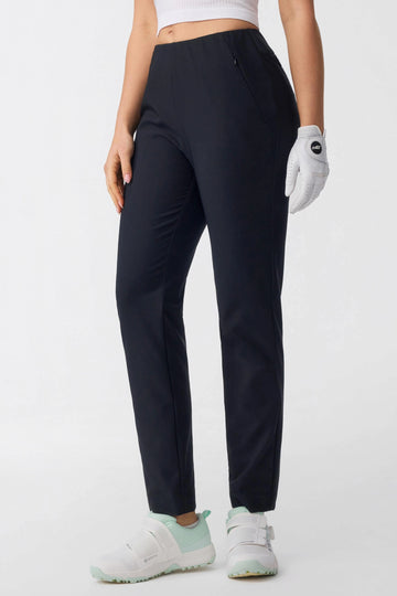 Women’s Zip-Pocket Stretch Pants - Onyx Black