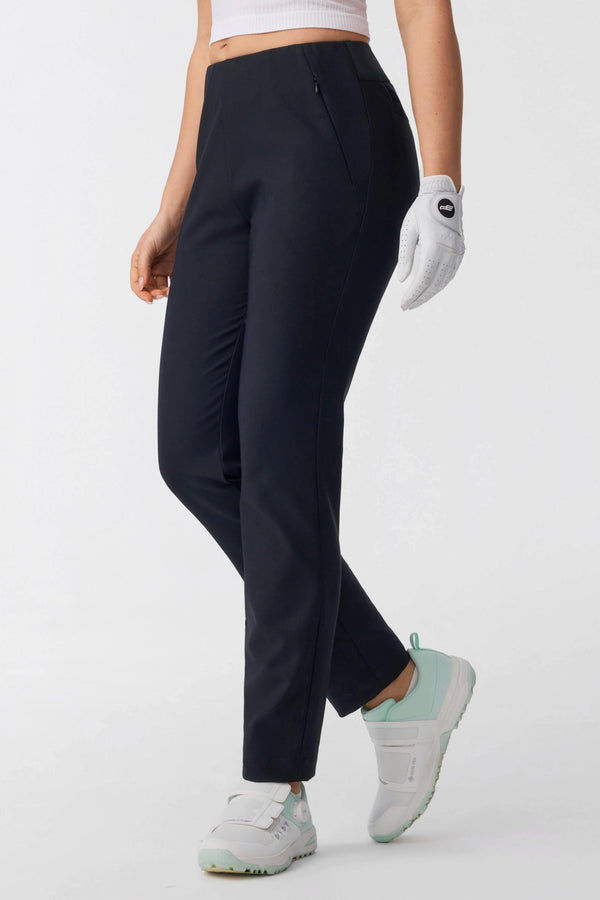 Women’s Zip-Pocket Stretch Pants - Onyx Black