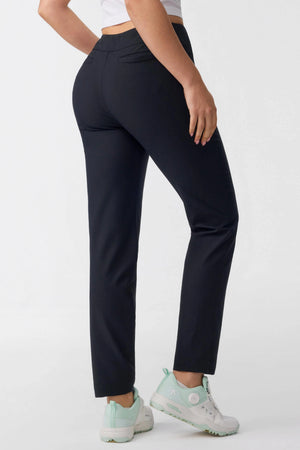 Women’s Zip-Pocket Stretch Pants - Onyx Black