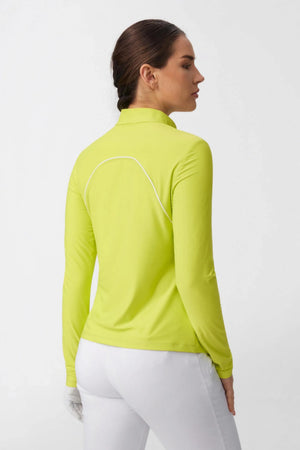 Women’s Piped Quarter-Zip Performance UPF 50+ Top - Citron