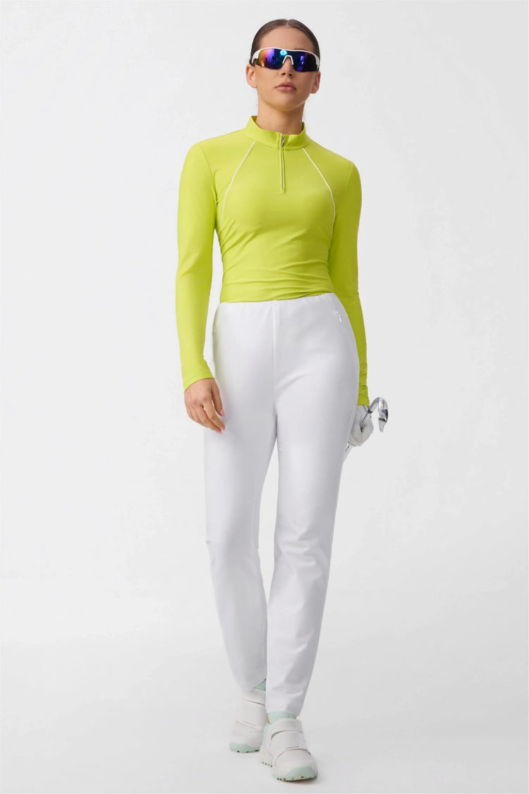 Women’s Piped Quarter-Zip Performance UPF 50+ Top - Citron