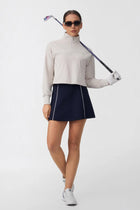 The Piped Performance Skort - Midnight Navy