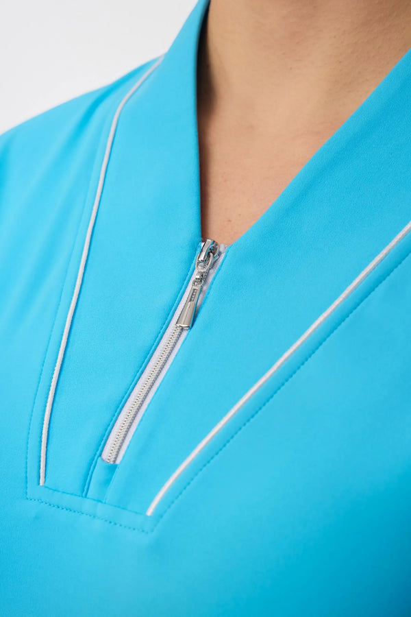 Women’s Cap Sleeve Zip-Front Golf Dress 36“ - Sky Blue