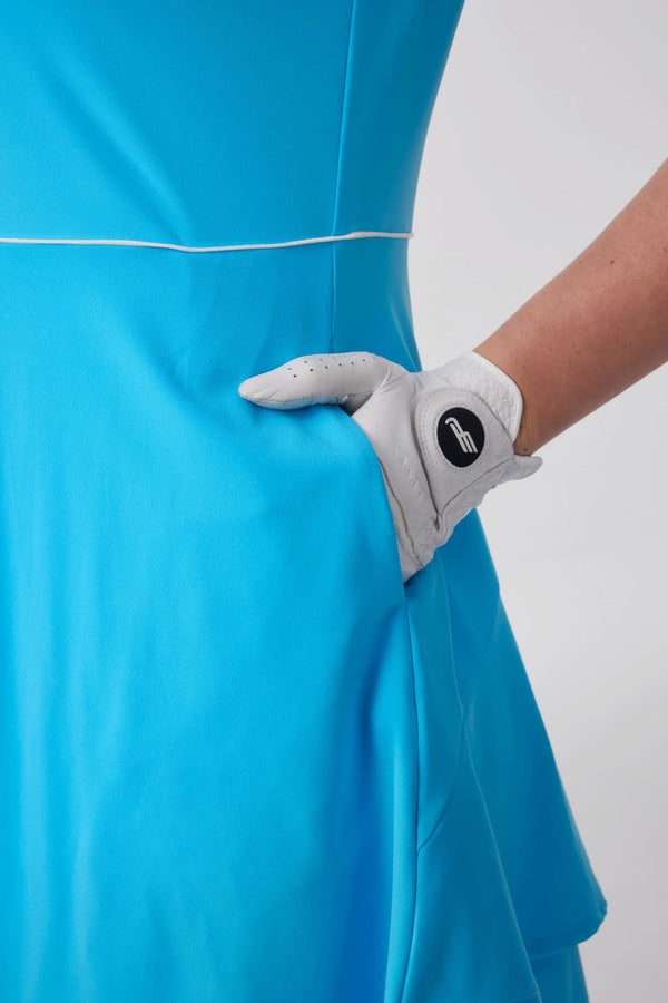 Women’s Cap Sleeve Zip-Front Golf Dress 36“ - Sky Blue