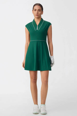Women’s Cap Sleeve Zip-Front Golf Dress 36“ - Pine Green