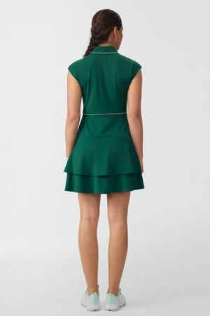 Women’s Cap Sleeve Zip-Front Golf Dress 36“ - Pine Green