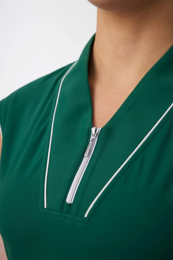 Women’s Cap Sleeve Zip-Front Golf Dress 36“ - Pine Green