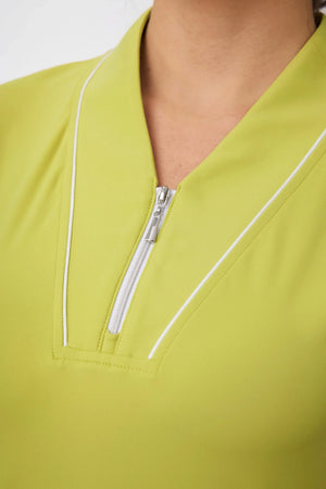 Women’s Cap Sleeve Zip-Front Golf Dress 36“ - Citron Yellow