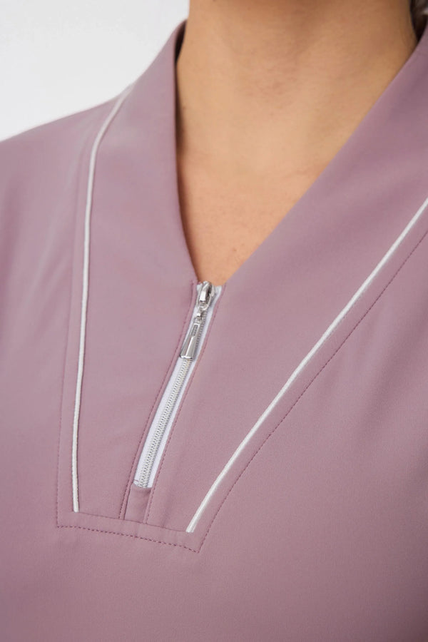 Women’s Cap Sleeve Zip-Front Golf Dress 36“ - Soft Mauve