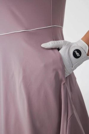 Women’s Cap Sleeve Zip-Front Golf Dress 36“ - Soft Mauve