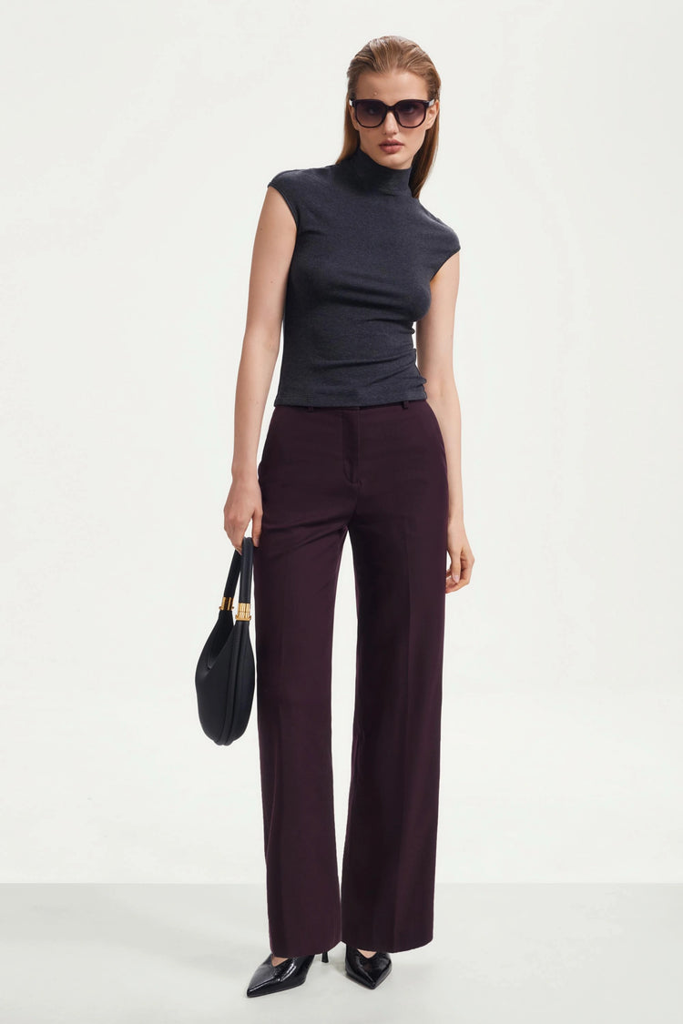 The Meridian Tailored Trouser - Deep Plum