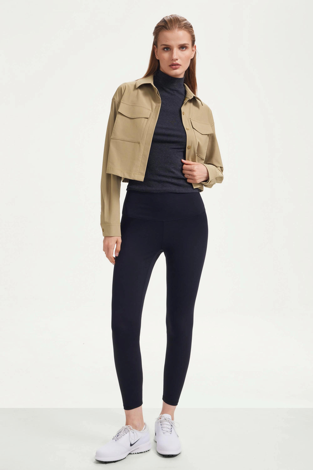 The Cropped Utility Jacket - Soft Khaki