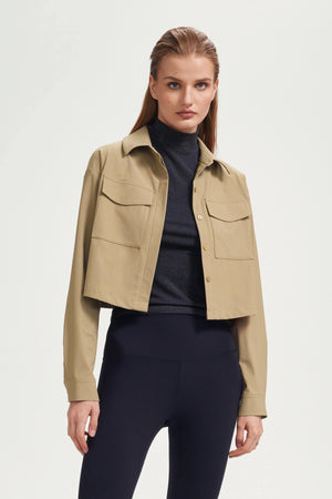 The Cropped Utility Jacket - Soft Khaki