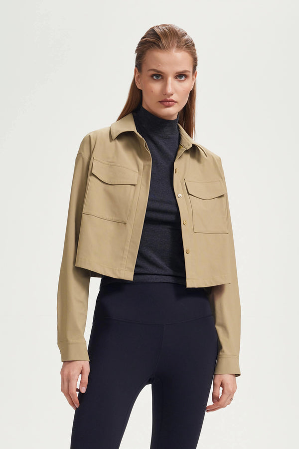 The Cropped Utility Jacket - Soft Khaki