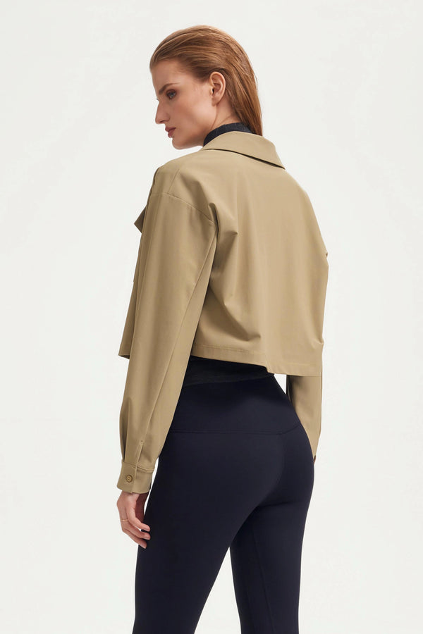 The Cropped Utility Jacket - Soft Khaki