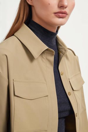 The Cropped Utility Jacket - Soft Khaki