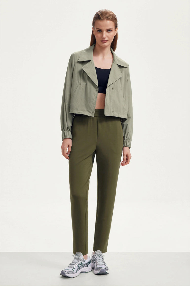 The Cropped Utility Trench - Soft Olive