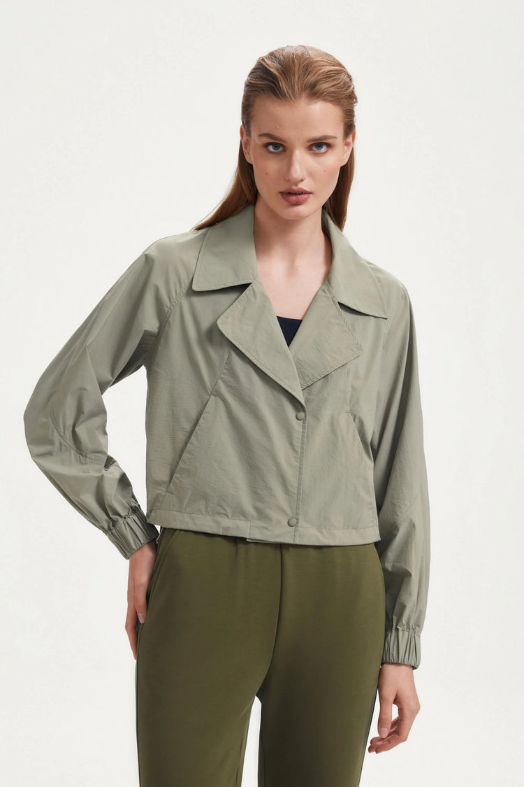 The Cropped Utility Trench - Soft Olive