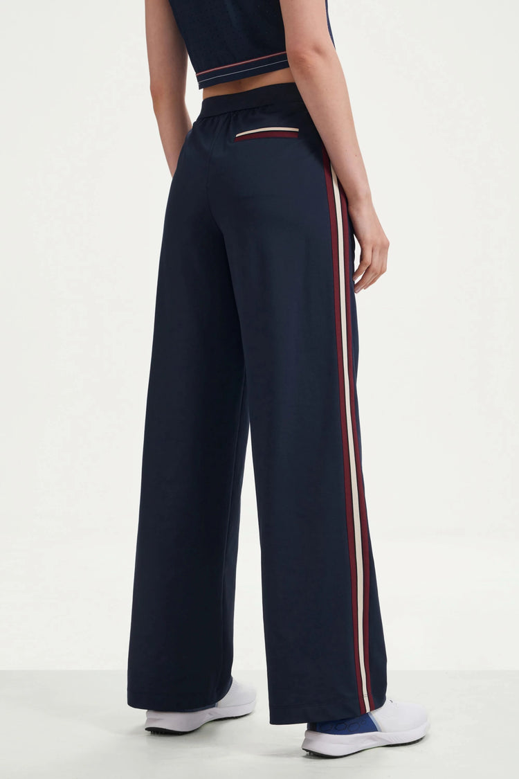 The Stripe Side Wide-Leg Pant - Midnight Navy