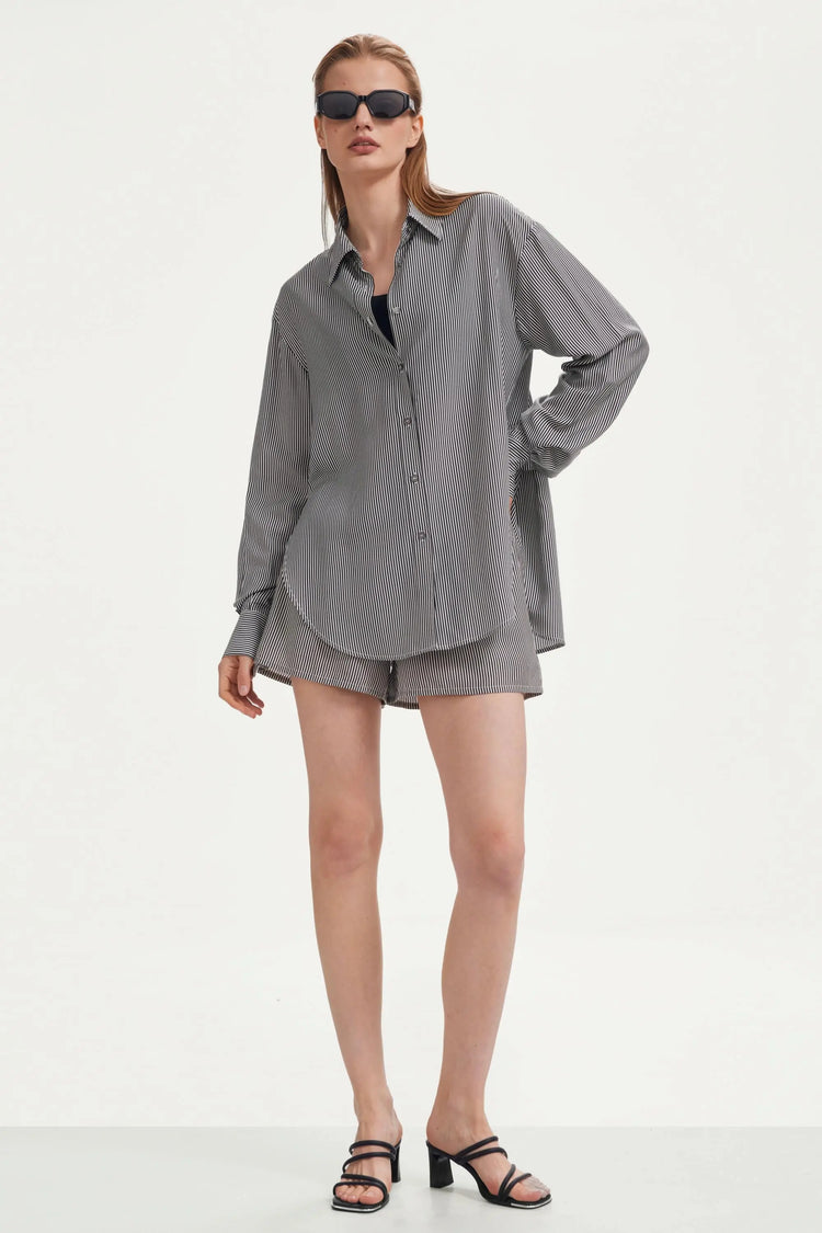 The Classic Stripe Button-Down - Black Stripe