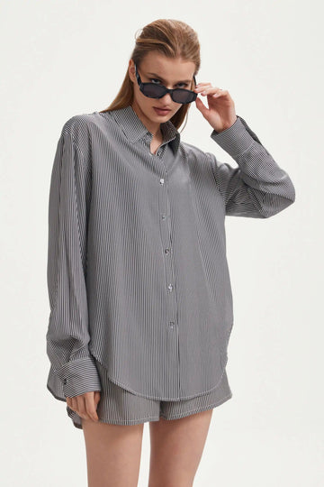 The Classic Stripe Button-Down - Black Stripe