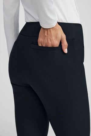 Women’s Zip-Pocket Stretch Pants - Onyx Black