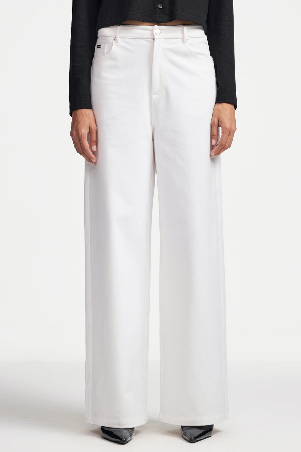 White Wide-Leg Denim - Classic White