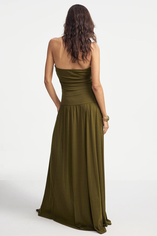 Women’s Strapless Maxi Dress - Olive