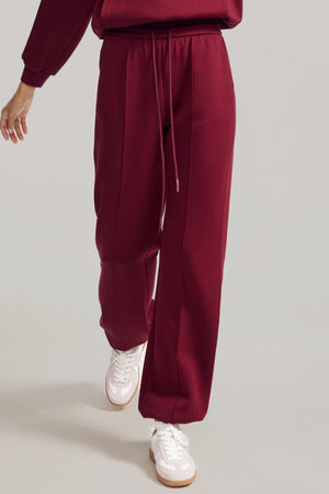 Women's Luxe Wool Blend Jogger - Burgundy Wine