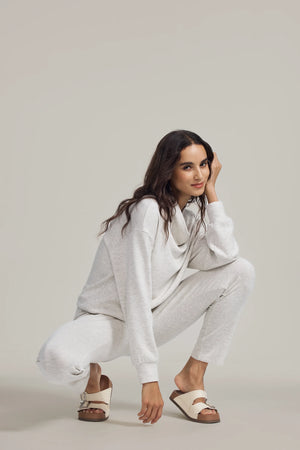 Women’s Tencel™ Cowl Neck Pullover - Heather Oatmilk