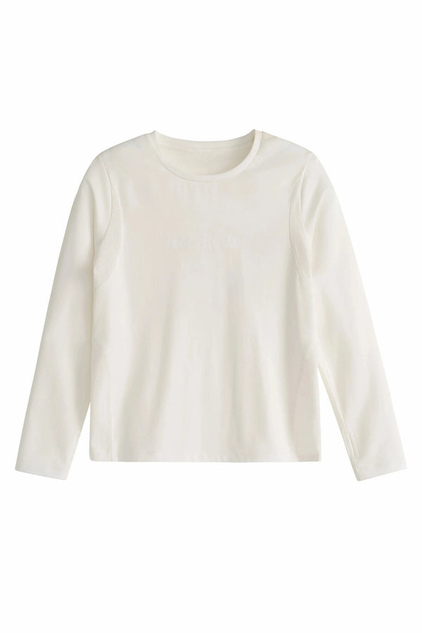Antibacterial Performance Long Sleeve Tee - Alabaster Glow
