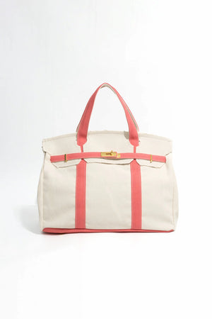 Handcrafted rose pink canvas tote combining durability and refined everyday style