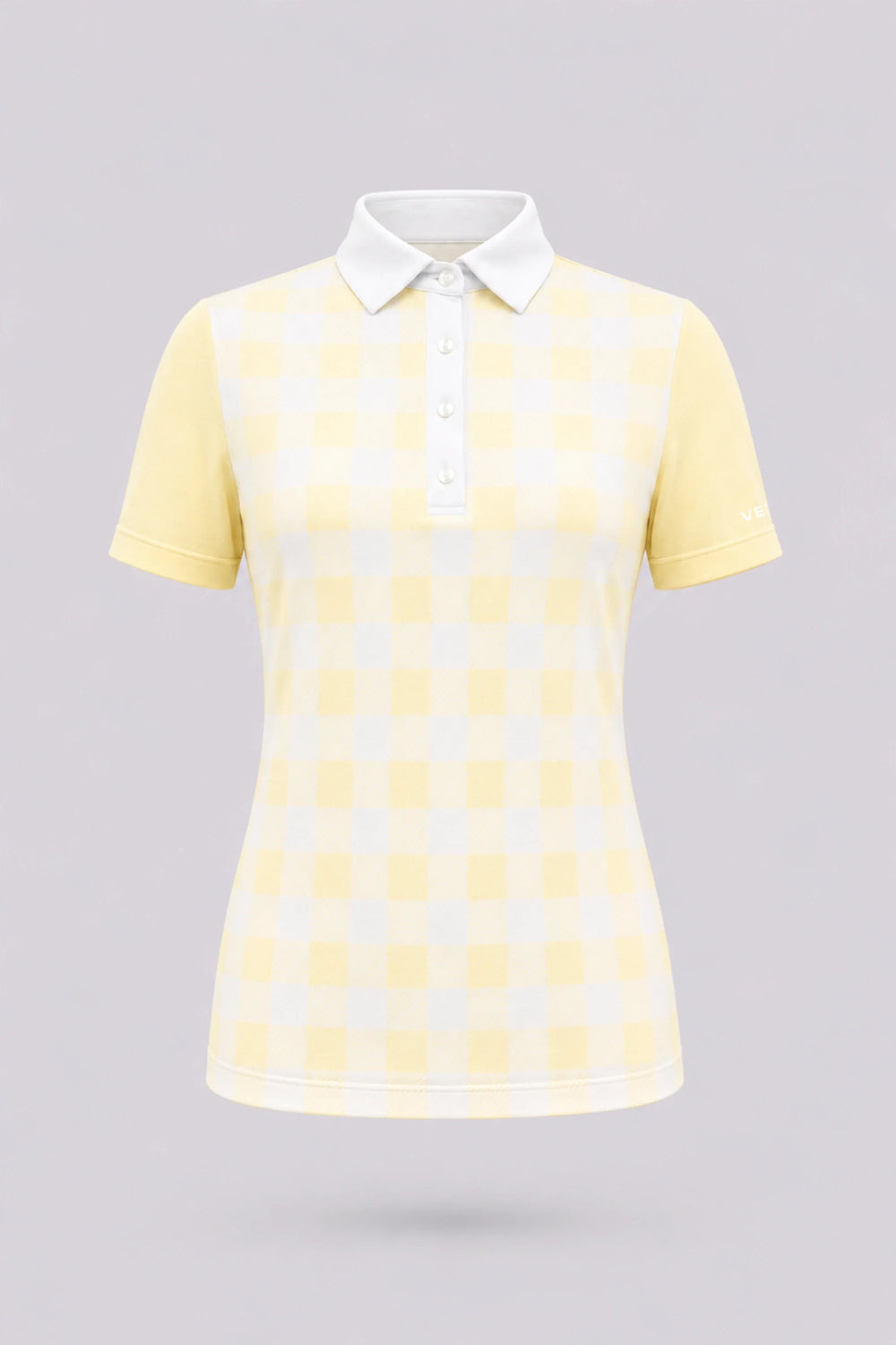 The Sculpt Golf Polo - Yellow Gingham