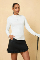 Women’s Piped Quarter-Zip Performance UPF 50+ Top - White