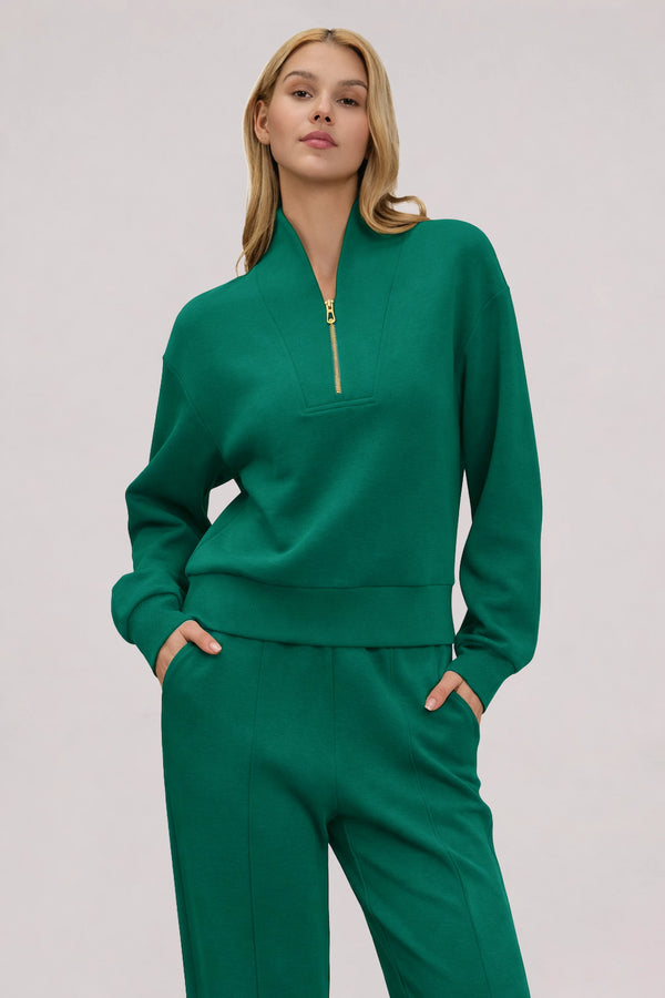 Women’s Luxe Half-Zip Pullover - Deep Teal