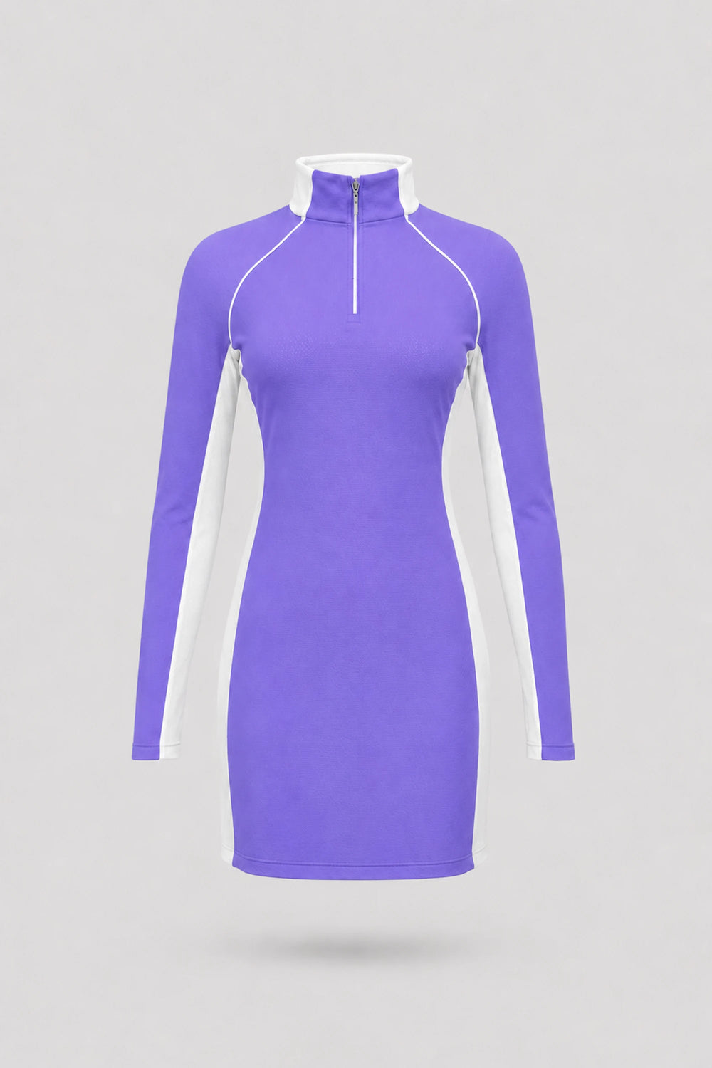 The Long Sleeve Zip Golf Dress - Violet